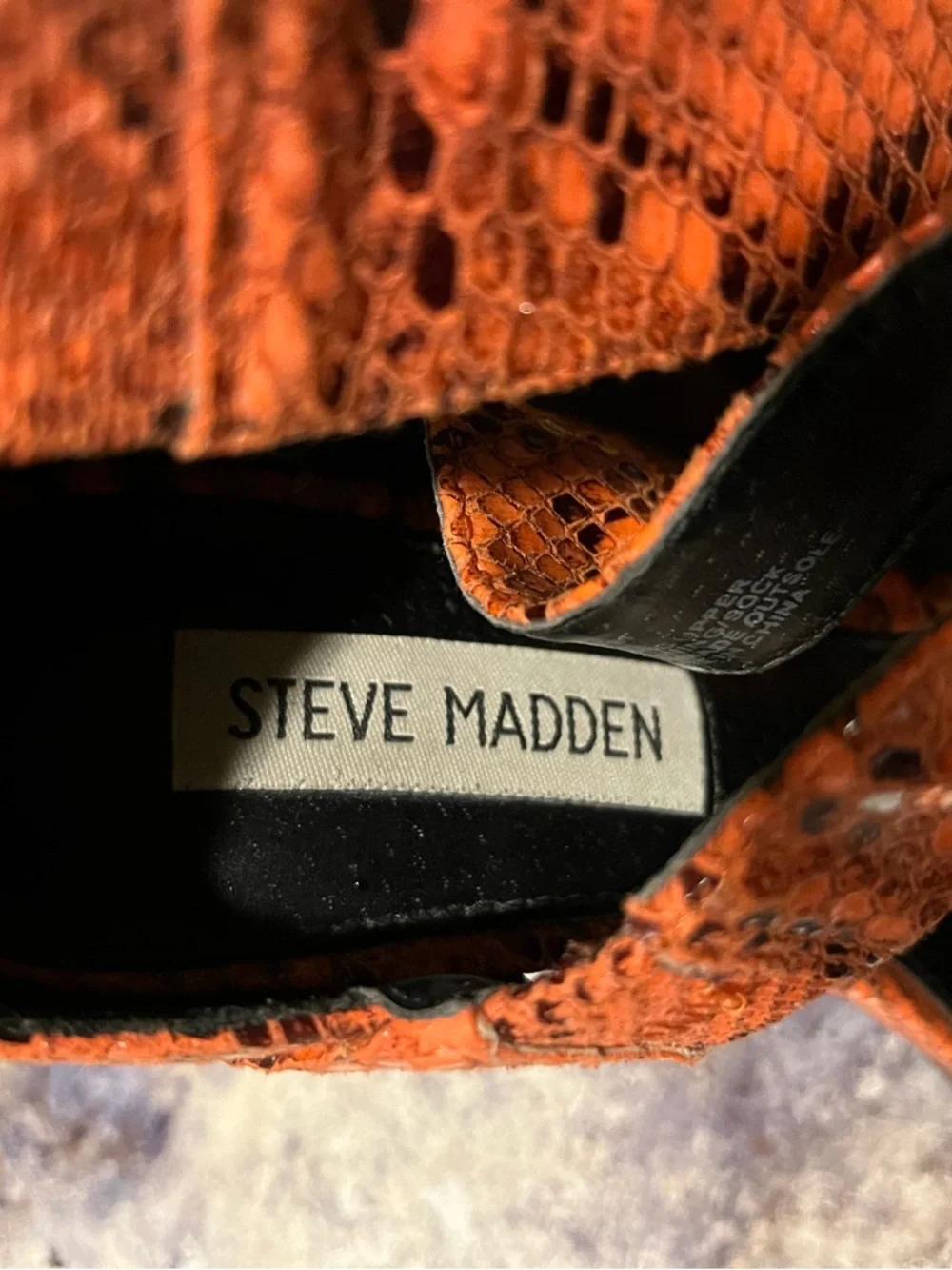 Steve Madden Orange Snake-Texture Reptile Habitat Accent